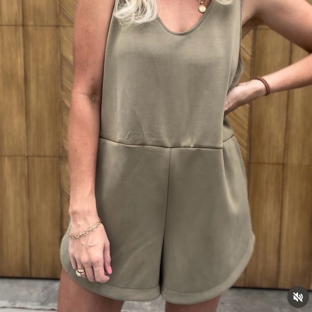 Target Green Sleeveless Romper